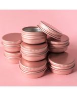 10ml Rose Gold Round Aluminium Tin with Ribbed Screw Lid