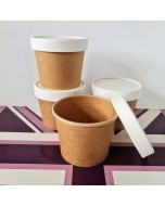 100ml Brown Kraft Cardboard Pot with White Lid