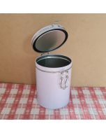 700ml Clip Lid Metal Canister White
