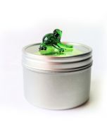 Mini Glass Green Frog in Tin