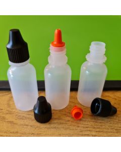 15ml Squeezy Dropper Bottle with Orange Tip and Black Cap