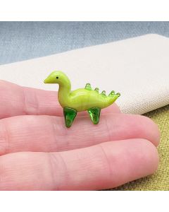Sage the Stegosaurus Miniature Green Dinosaur Glass Animal Figurine