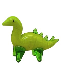 Sage the Stegosaurus Miniature Green Dinosaur Glass Animal Figurine