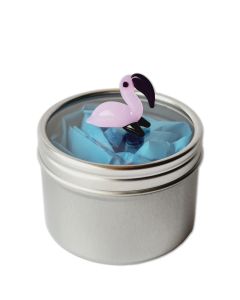 Mini Glass Flamingo in Tin