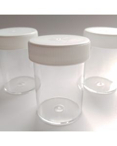 60ml Straight Sided Clear Plastic Jar with White Lid