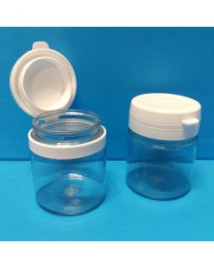 50ml Clear Plastic Paint Pot with White Flip Top Lid