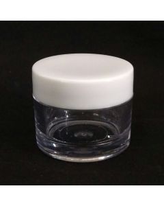 10ml Clear Plastic Jar with White/Black Lid