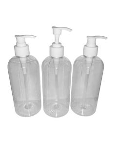 500ml Clear Plastic Bottle with White Lotion Pump