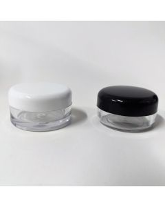 5ml/6ml Clear Plastic Jar with Black/White Lid
