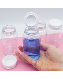 150ml Clear Plastic Paint Pot with White Flip Top Lid