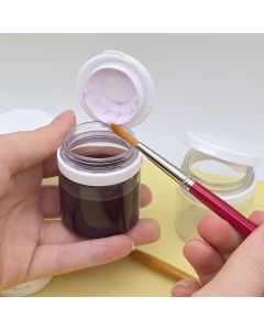 50ml Clear Plastic Paint Pot with White Flip Top Lid