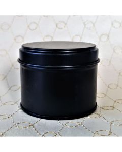 100ml Satin Black Round Tin with Shaped Push On Lid 61mm