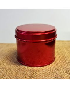 100ml Metallic Red Round Tin with Shaped Push On Lid 61mm