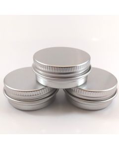 15ml Round Aluminium Tin with Ribbed Screw Lid (40mm x 18mm)