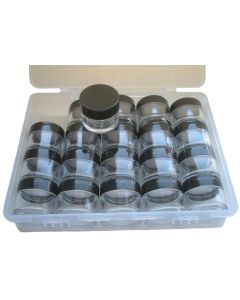 20 x 10ml Clear Jars with Black Lid in Case
