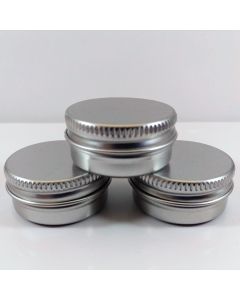 10ml Round Aluminium Tin with Ribbed Screw Lid (36mm x 18mm)