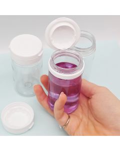 100ml Clear Plastic Paint Pot with White Flip Top Lid