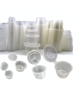 200 x Hinged Lid Pots - Mixed Pack of 10ml/30ml/70ml/100ml