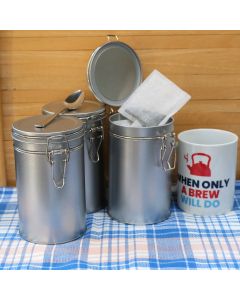 600ml Clip Lid Metal Canister Silver